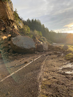 Rockslide on Oregon 138W about 10 miles south of Elkton