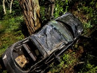 Crashed Hyundai Sedan