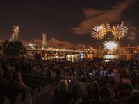 Firework display from Waterfront Park.