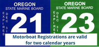 Expired motorboat registration stickers
