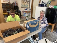 Caleb Day (Camas Lions), Kay Hust (Salmon Creek Lions Club)