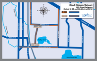 Map showing closure on 16th Street SE, between McGilchrist and Oxford